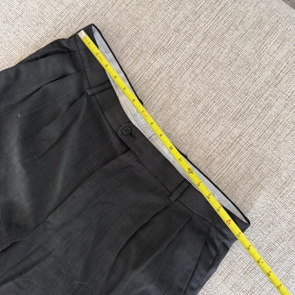 Zanella Bennett Mens Pleated Dress Pants Black Micro‎ Pattern Made in Italy